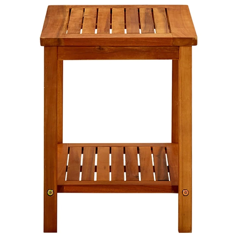 Table basse de salon design rustique 50 x 35 x 45 cm bois d'acacia solide marron DEC037075