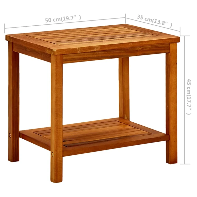 Table basse de salon design rustique 50 x 35 x 45 cm bois d'acacia solide marron DEC037075