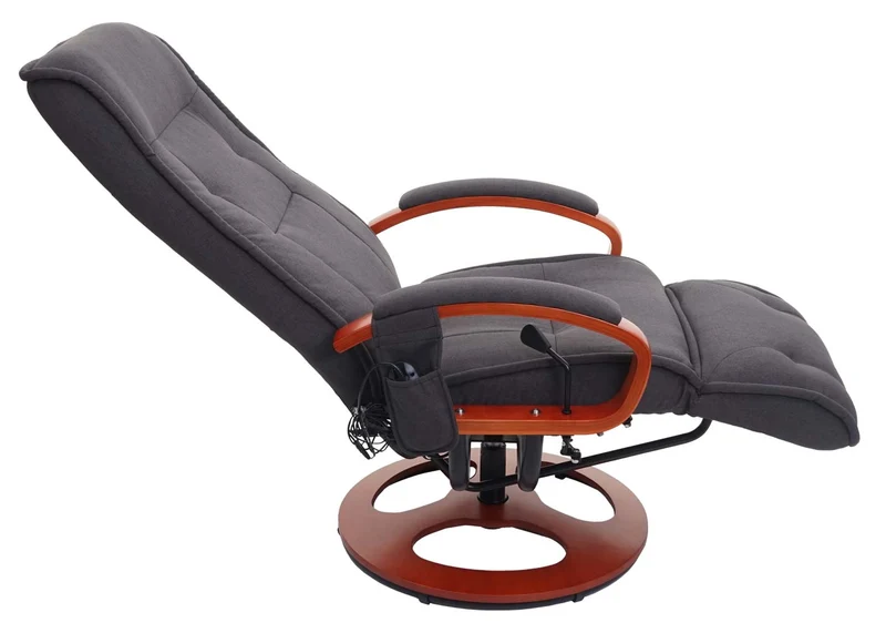 Fauteuil de relaxation fonction de massage 9 programmes 5 niveaux d'intensité tissu gris foncé 04_0006384