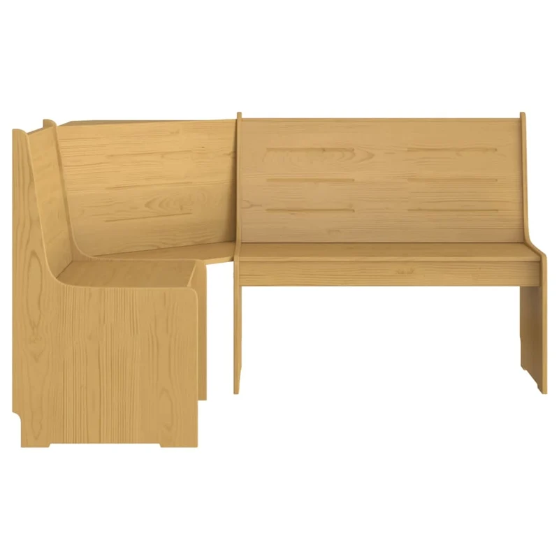 Banc d'angle de cuisine ou salle à manger 151 cm bois de pin marron miel DEC025004