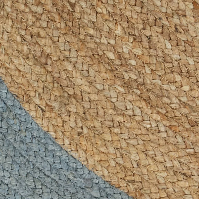 Tapis fait à la main Jute avec bord vert olive 90 cm DEC023475