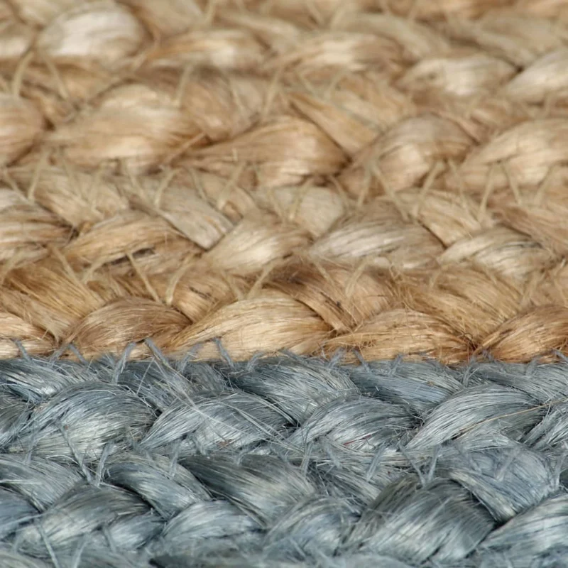 Tapis fait à la main Jute avec bord vert olive 90 cm DEC023475