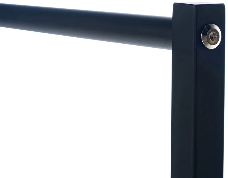 Portant à vêtements robuste en métal noir – style industriel sans roulettes 150x38x120 cm 10_0008985
