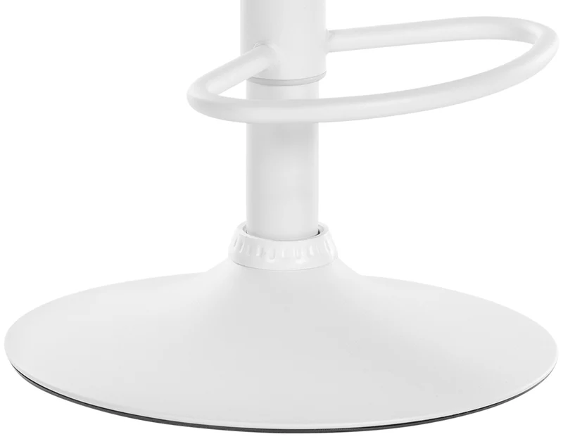 Tabouret de bar x1 avec repose-pieds pivotant dossier incurvé en plastique noir et métal blanc 10_0004983