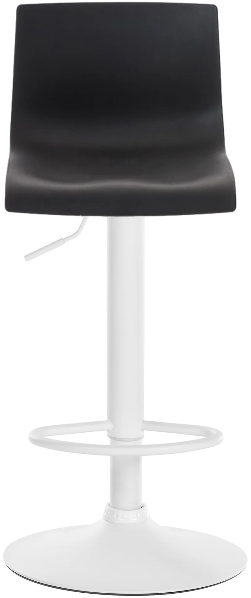 Tabouret de bar x1 avec repose-pieds pivotant dossier incurvé en plastique noir et métal blanc 10_0004983