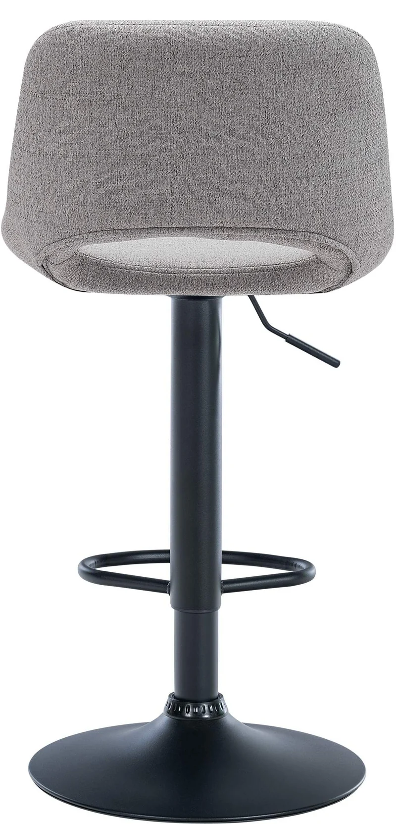 Tabourets de bar chaises haute x2 avec repose-pieds en tissu gris clair piètement métallique noir 10_0004097