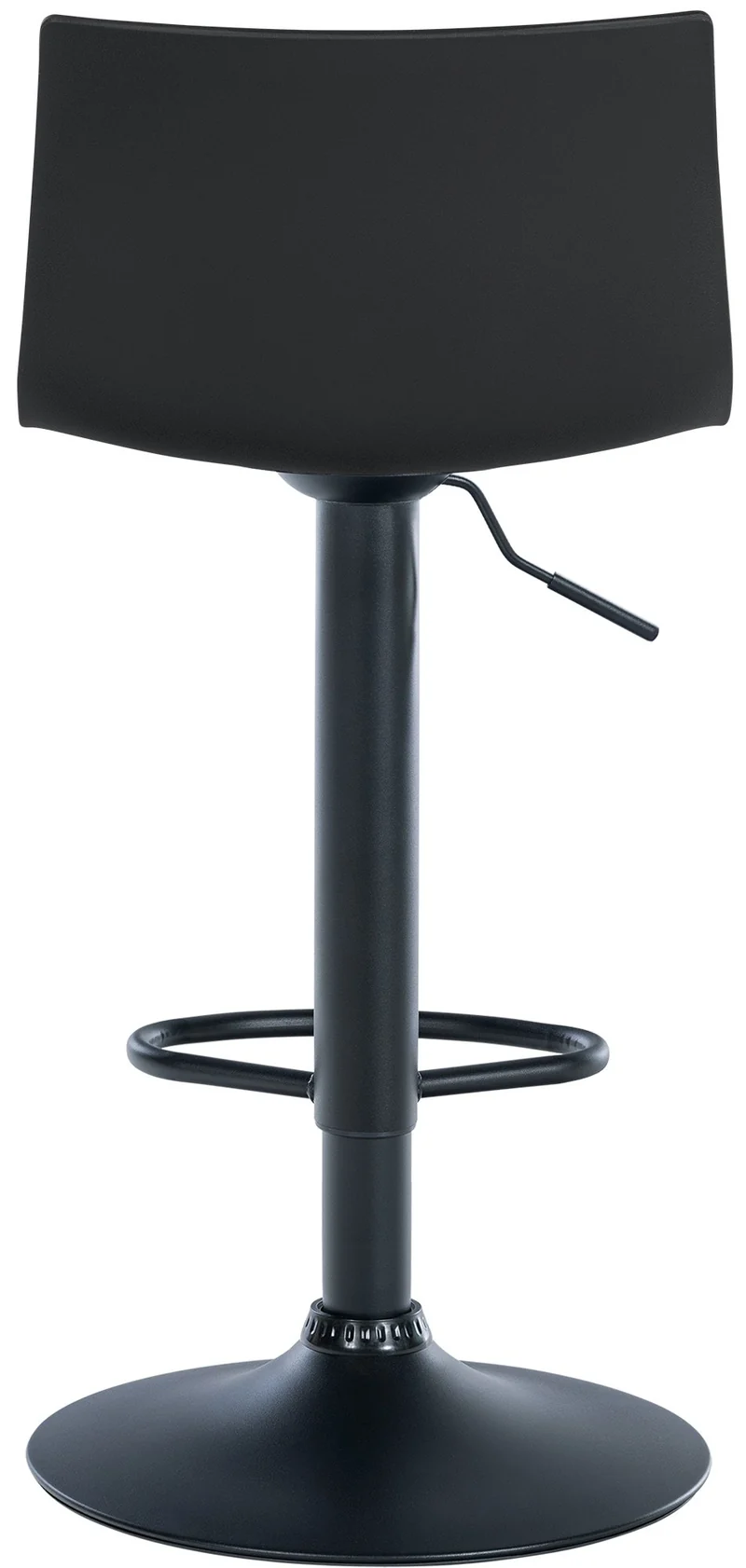 Tabouret de bar x1 design simple avec repose-pieds en plastique noir pieds en métal noir 10_0004551
