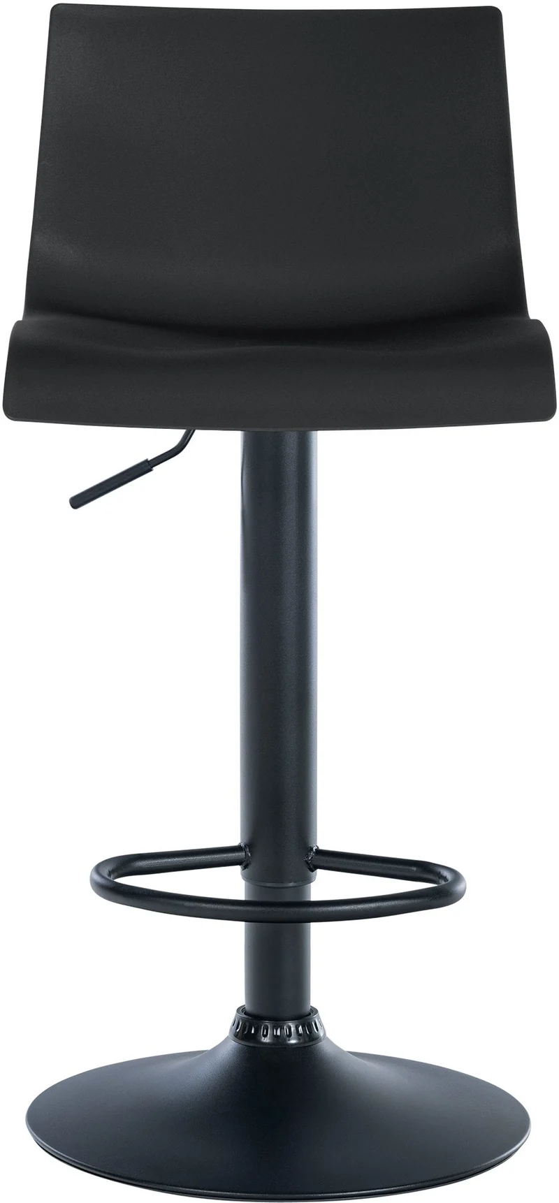 Lot de 2 tabourets de bar design simple avec repose-pieds en plastique noir pieds en métal noir 10_0004047
