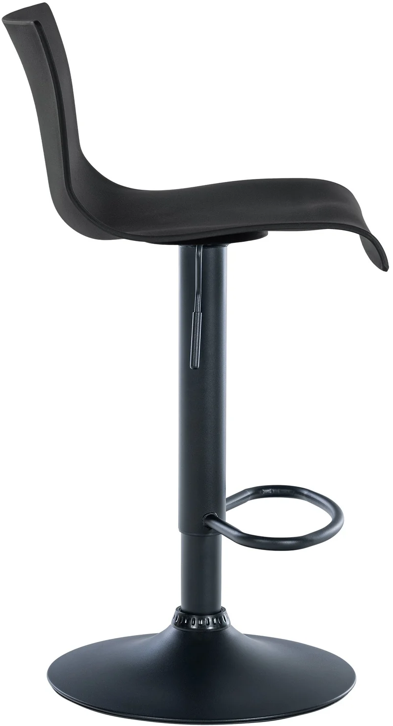 Lot de 2 tabourets de bar design simple avec repose-pieds en plastique noir pieds en métal noir 10_0004047