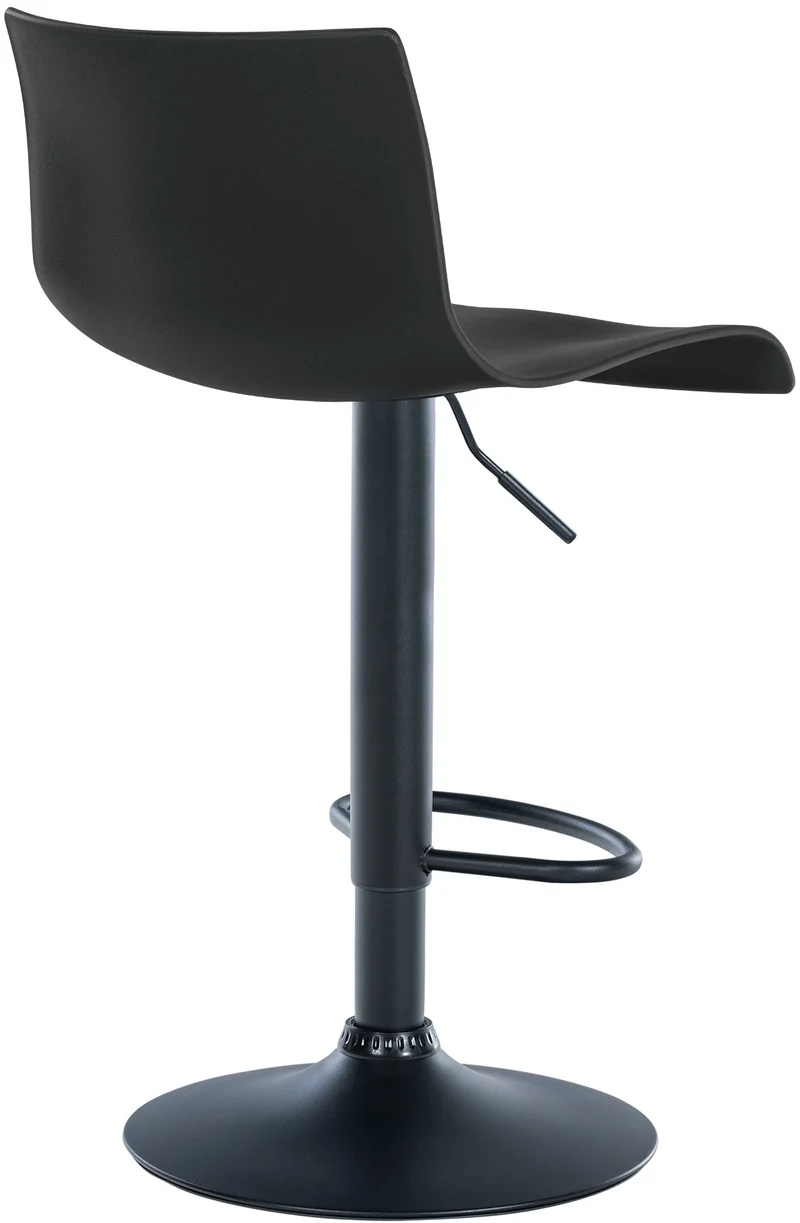 Lot de 2 tabourets de bar design simple avec repose-pieds en plastique noir pieds en métal noir 10_0004047