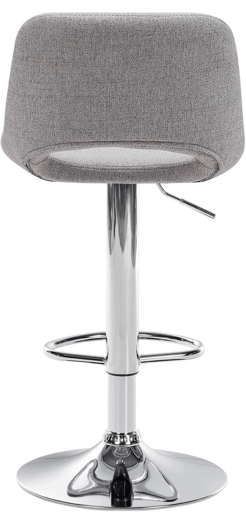 Tabourets de bar chaises haute x2 avec repose-pieds en tissu gris clair piètement métallique chromé 10_0004094