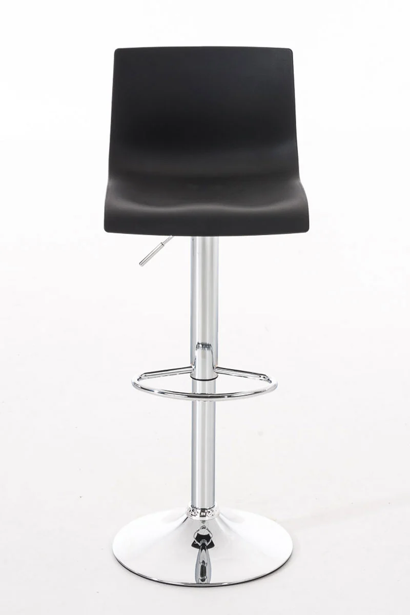 Lot de 2 tabourets de bar design classique hauteur réglable en plastique noir et métal chromé 10_0004185