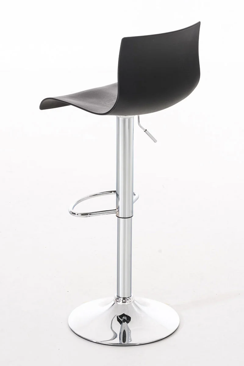 Lot de 2 tabourets de bar design classique hauteur réglable en plastique noir et métal chromé 10_0004185