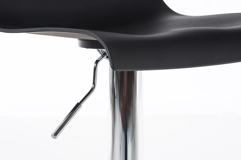 Lot de 2 tabourets de bar design classique hauteur réglable en plastique noir et métal chromé 10_0004185