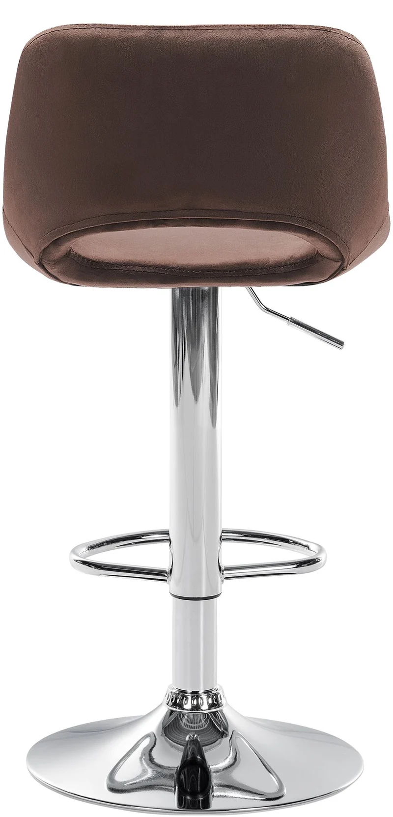Tabourets de bar chaises haute x2 avec repose-pieds en velours marron piètement métallique chromé 10_0004076