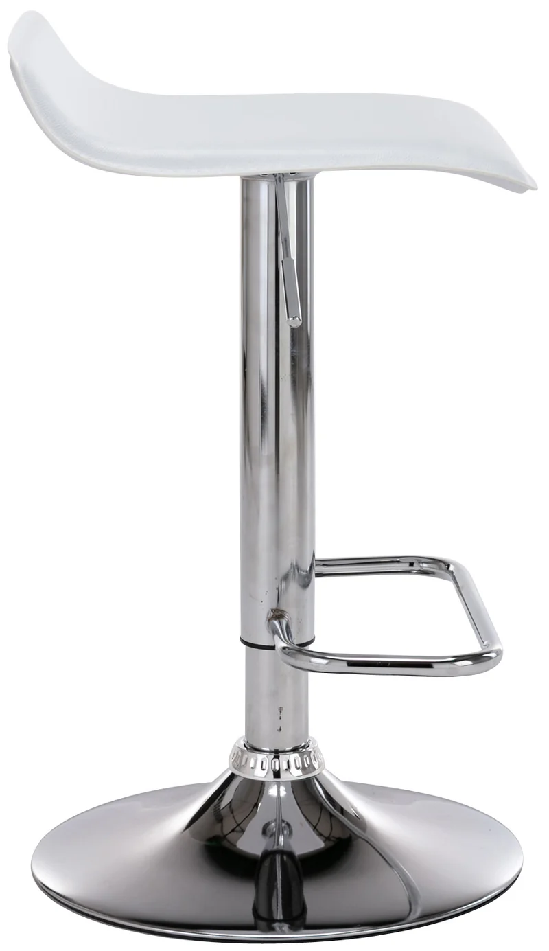 Lot de 2 tabourets de bar en synthétique blanc hauteur réglable avec repose-pieds chromé TDB10163