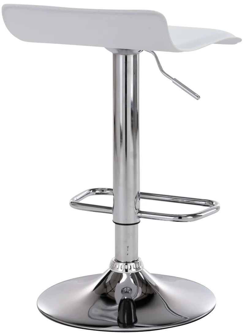 Lot de 2 tabourets de bar en synthétique blanc hauteur réglable avec repose-pieds chromé TDB10163