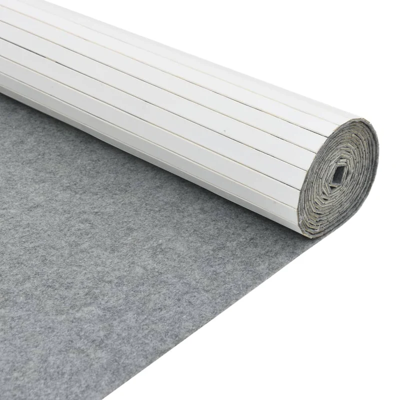Paravent séparateur de pièce cloison 165 x 600 cm bambou blanc DEC031141