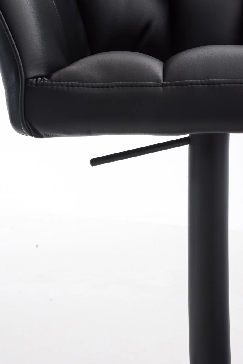 Lot de 2 tabourets de bar pivotants similicuir noir cadre métal noir – Assise fauteuil rembourrée avec accoudoirs – Hauteur réglable 10_0006570