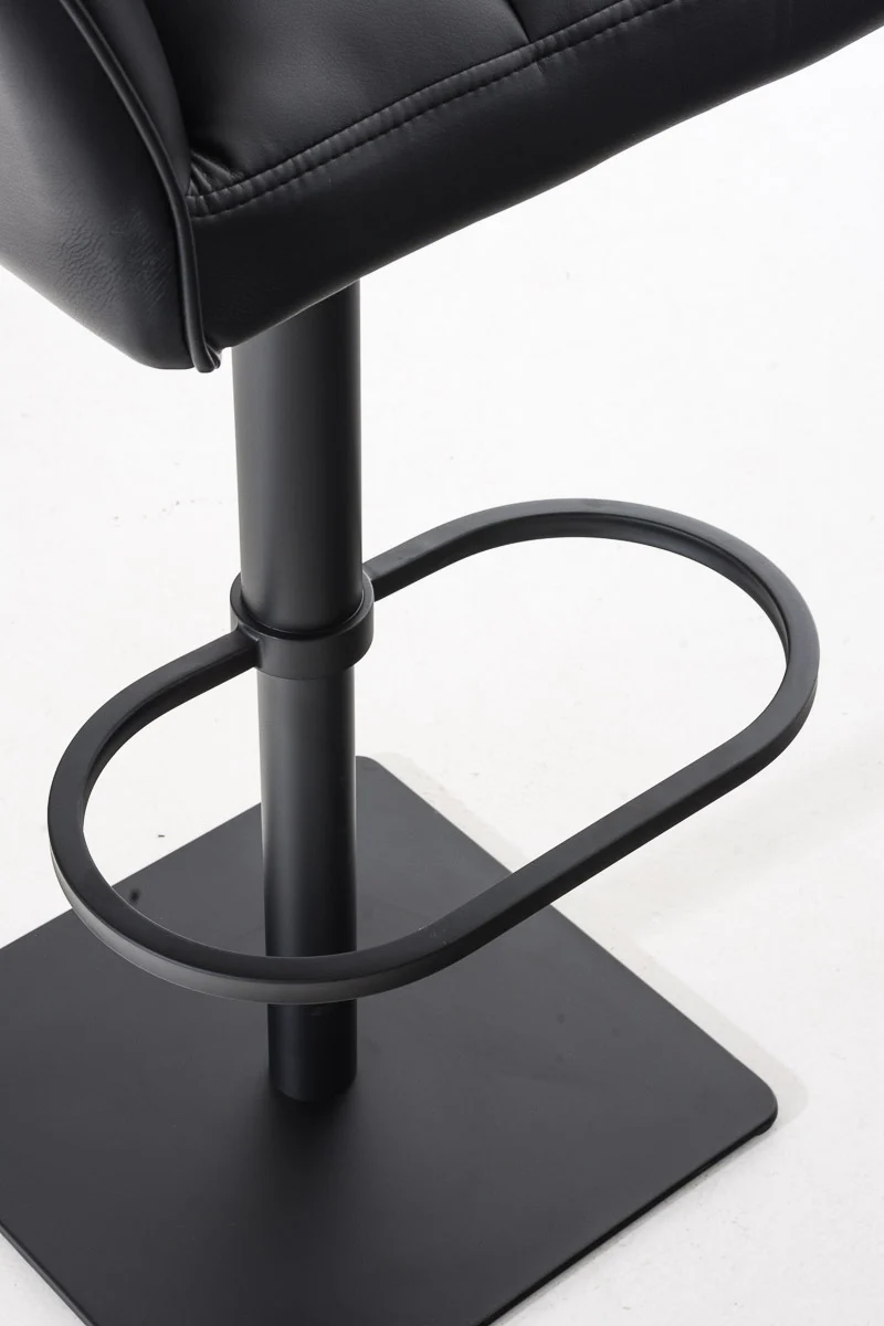 Lot de 2 tabourets de bar pivotants similicuir noir cadre métal noir – Assise fauteuil rembourrée avec accoudoirs – Hauteur réglable 10_0006570