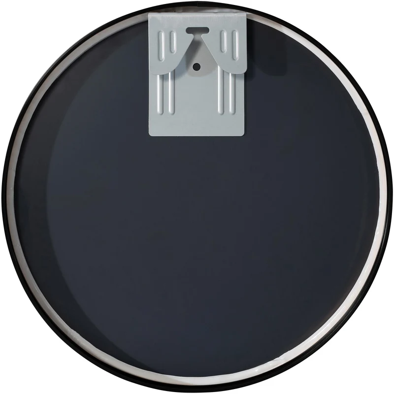 Miroir mural rond 30 cm cadre minimaliste noir 3 cm design moderne fixation murale incluse 10_0008741