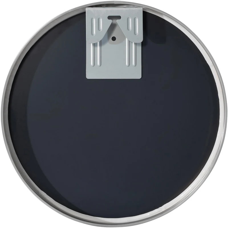 Miroir mural rond 30 cm cadre minimaliste argenté 3 cm design moderne fixation murale incluse 10_0008642