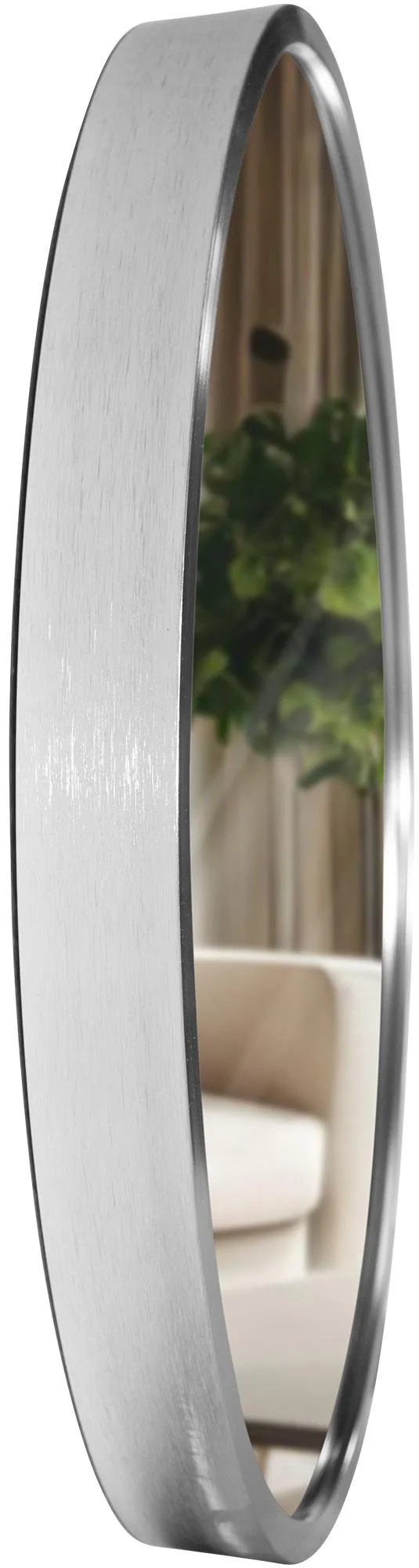 Miroir mural rond 30 cm cadre minimaliste argenté 3 cm design moderne fixation murale incluse 10_0008642