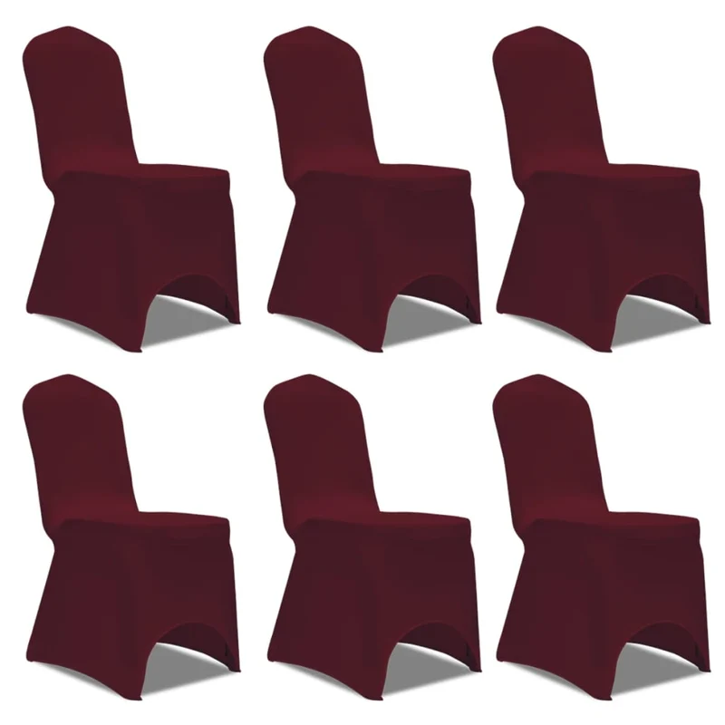 Housses élastiques de chaise Bordeaux 12 pièces DEC022526