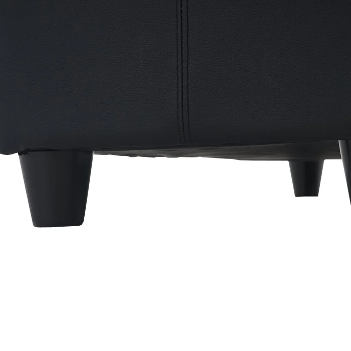 Banc banquette coffre de rangement synthétique noir 112x45x45cm BAN04002