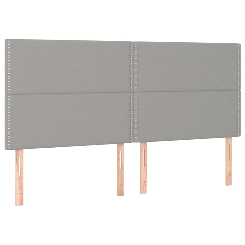 Tête de lit accessoire couchage chambre à coucher meuble à LED 200 x 5 x 118/128 cm tissu gris clair TDL0201327