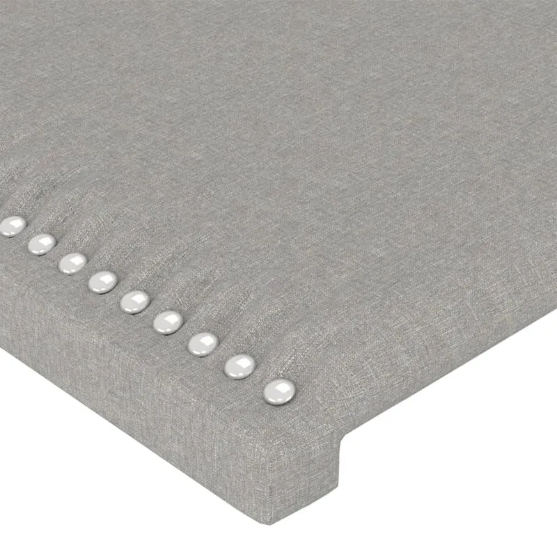 Tête de lit accessoire couchage chambre à coucher meuble à LED 200 x 5 x 118/128 cm tissu gris clair TDL0201327