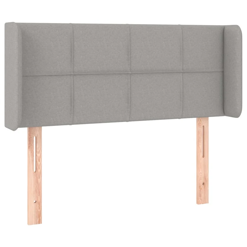 Tête de lit accessoire couchage chambre à coucher meuble à LED 103 x 16 x 78/88 cm tissu gris clair TDL0201419