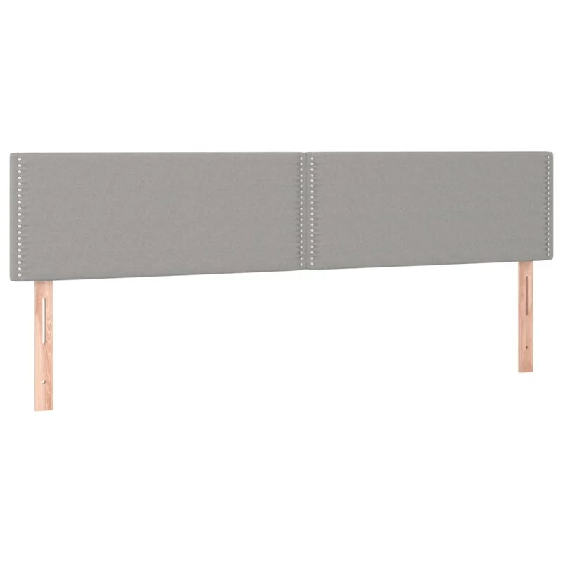 Tête de lit accessoire couchage chambre à coucher meuble à LED 200 x 5 x 78/88 cm tissu gris clair TDL0201317