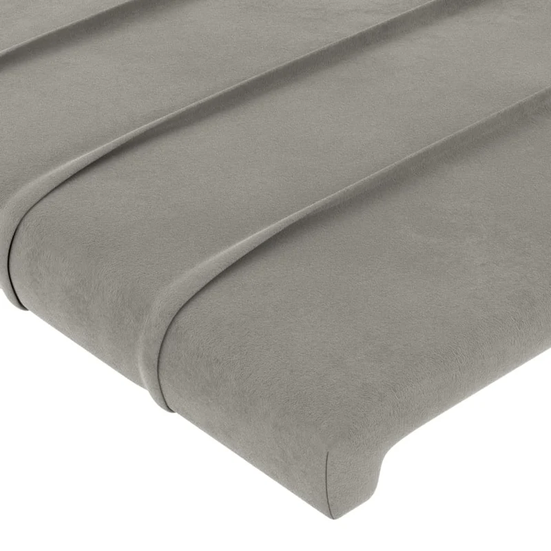 Tête de lit accessoire couchage chambre à coucher meuble à LED 90 x 5 x 78/88 cm tissu velours gris clair TDL0201232