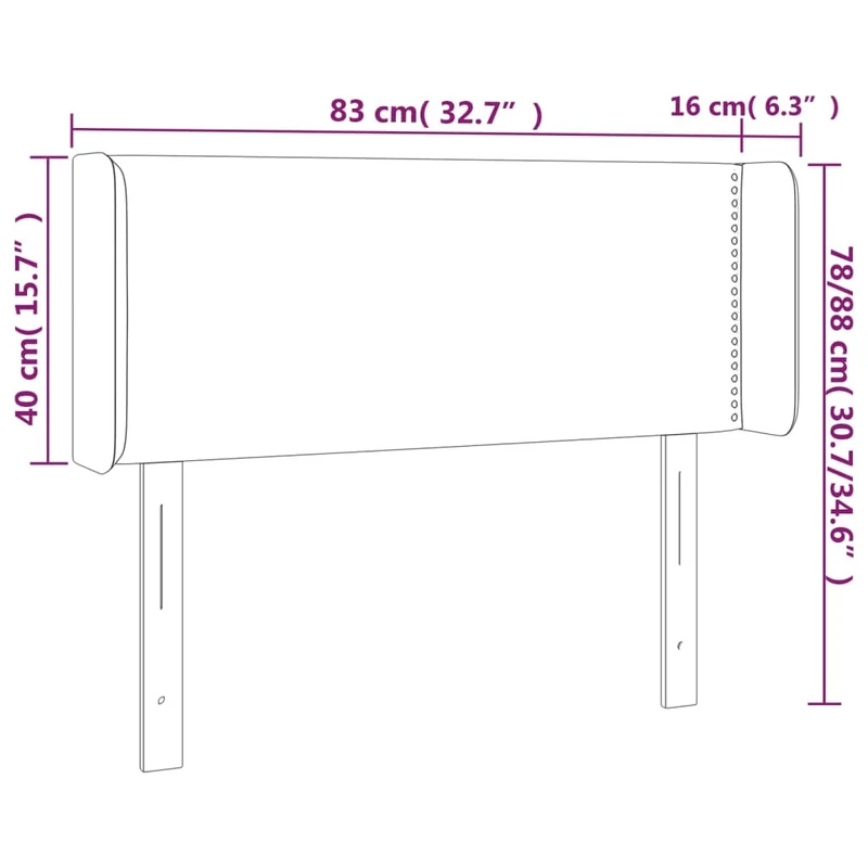 Tête de lit accessoire couchage chambre à coucher meuble à LED 83 x 16 x 78/88 cm synthétique noir TDL0200560