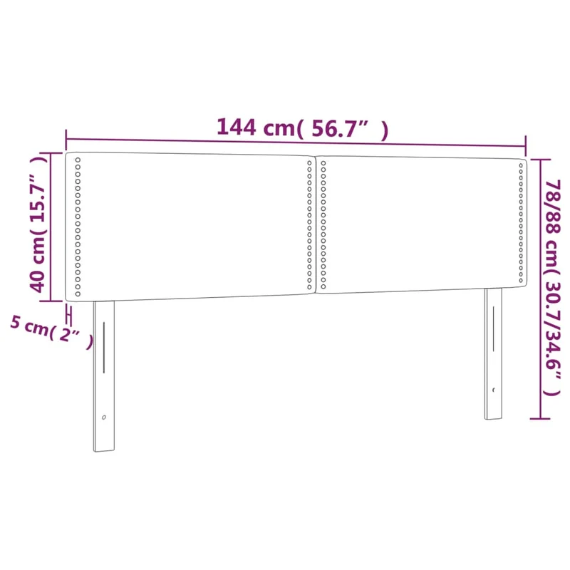 Tête de lit accessoire couchage chambre à coucher meuble à LED 144 x 5 x 78/88 cm synthétique noir TDL0200711