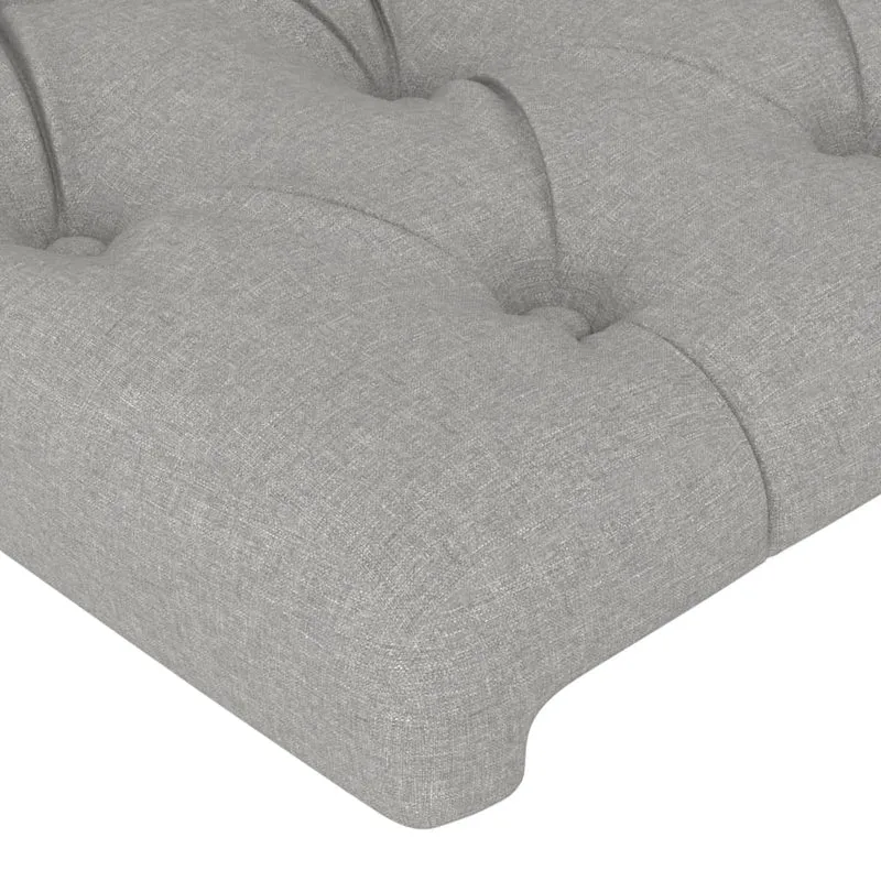 Tête de lit accessoire couchage chambre à coucher meuble à LED 90 x 7 x 78/88 cm tissu gris clair TDL0201230