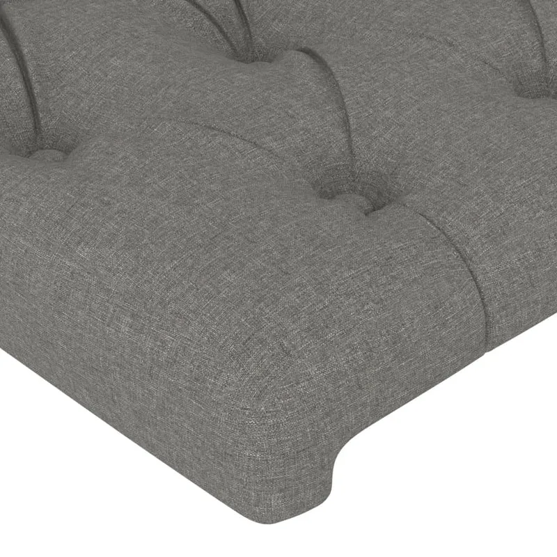 Tête de lit accessoire couchage chambre à coucher meuble à LED 90 x 7 x 78/88 cm tissu gris foncé TDL0200989