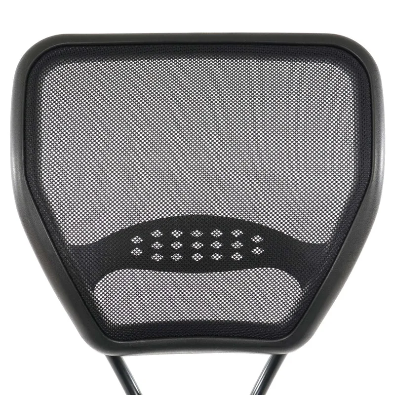 Fauteuil chaise de bureau sur roulettes pivotante en tissu mesh noir sans accoudoirs 04_0001913