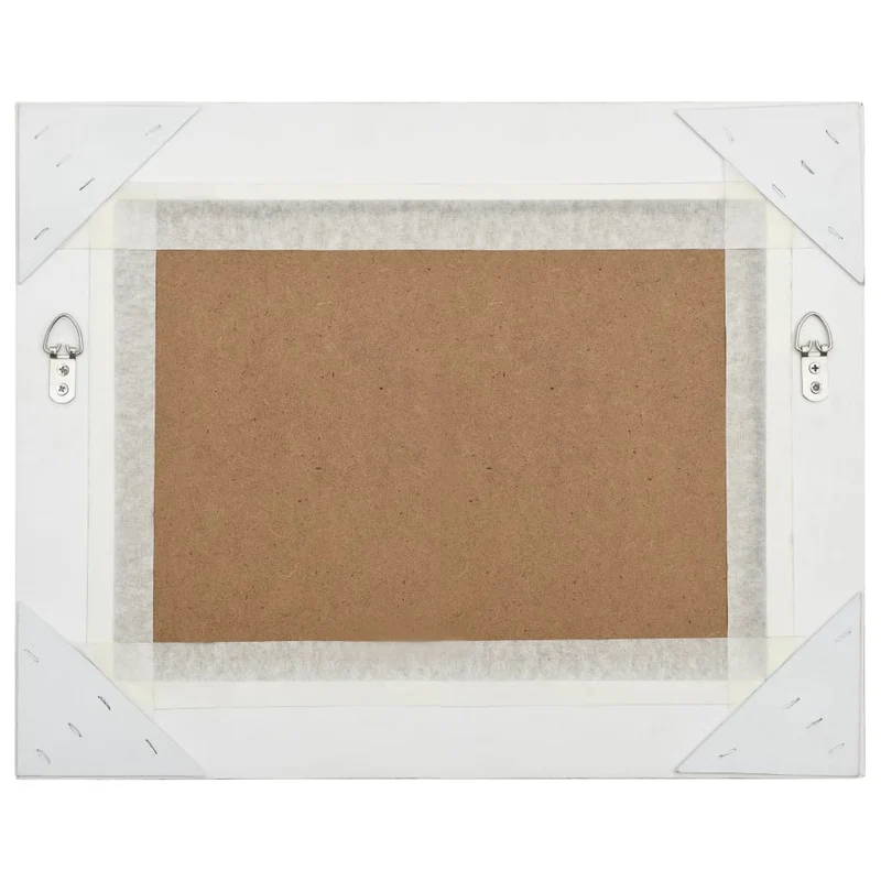 Miroir mural rectangulaire style baroque 50x40 cm Blanc DEC022850