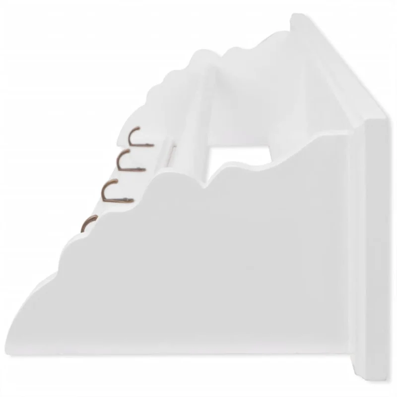 Porte-manteau PFDM blanc style baroque 70x18x26 cm avec 5 crochets DEC024186