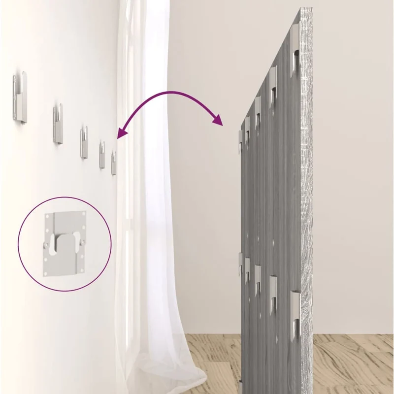 Tête de lit accessoire couchage chambre à coucher meuble avec chevet intégré étagère MDF gris TDL0205808
