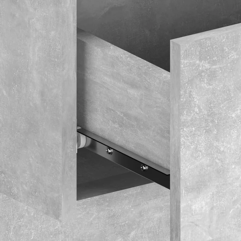 Tête de lit accessoire couchage chambre à coucher meuble avec chevet intégré étagère MDF gris TDL0205819