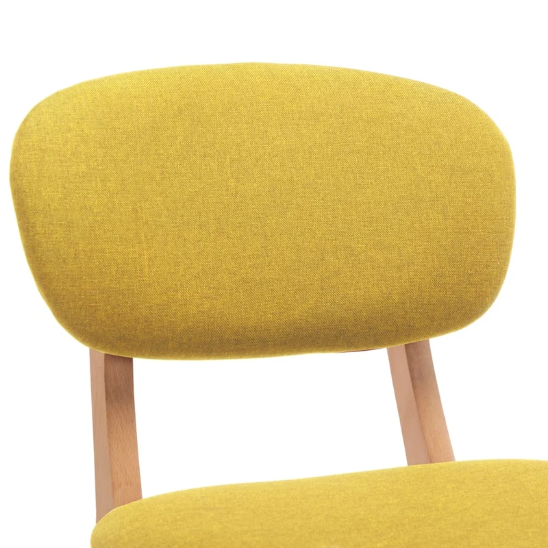 Lot de 2 tabourets de bar chaises hautes avec dossier en tissu jaune moutarde DEC029741