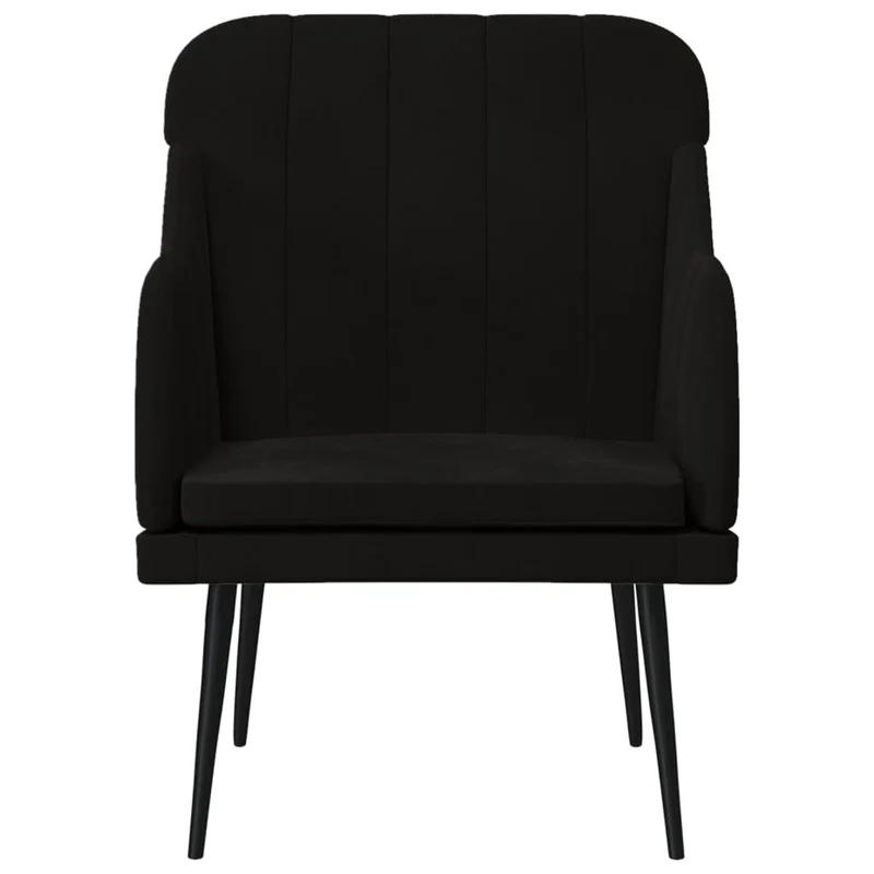 Fauteuil lounge design et moderne 63 x 76 x 80 cm velours noir et métal DEC028650