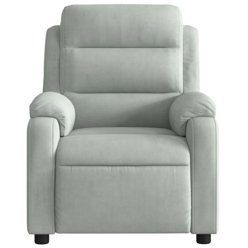 Fauteuil relax TV fonction de levage électrique très confortable 6 points de massageen velours gris DEC028298