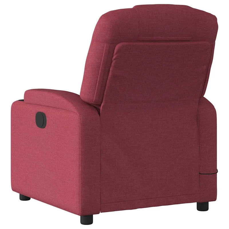 Fauteuil de relaxation TV fonction d'inclinaison manuelle et massage en tissu rouge bordeaux DEC027095