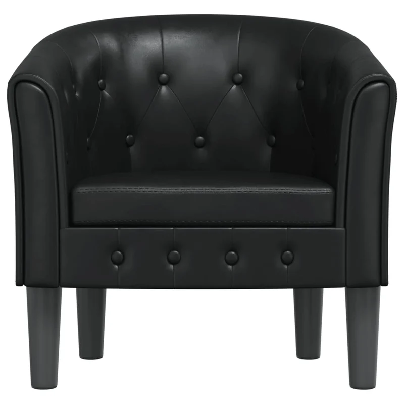 Fauteuil lounge assise confortable design moderne en PVC noir DEC026470
