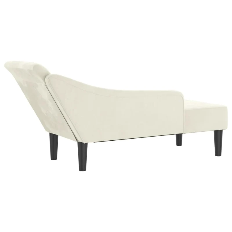 Méridienne chaise longue pour intérieur avec coussins crème velours crème DEC026071
