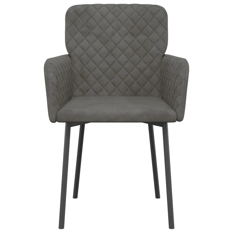 Set de 2 chaises de salle à manger en tissu velours gris foncé DEC025527
